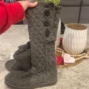 UGG sweater boots in dark gray